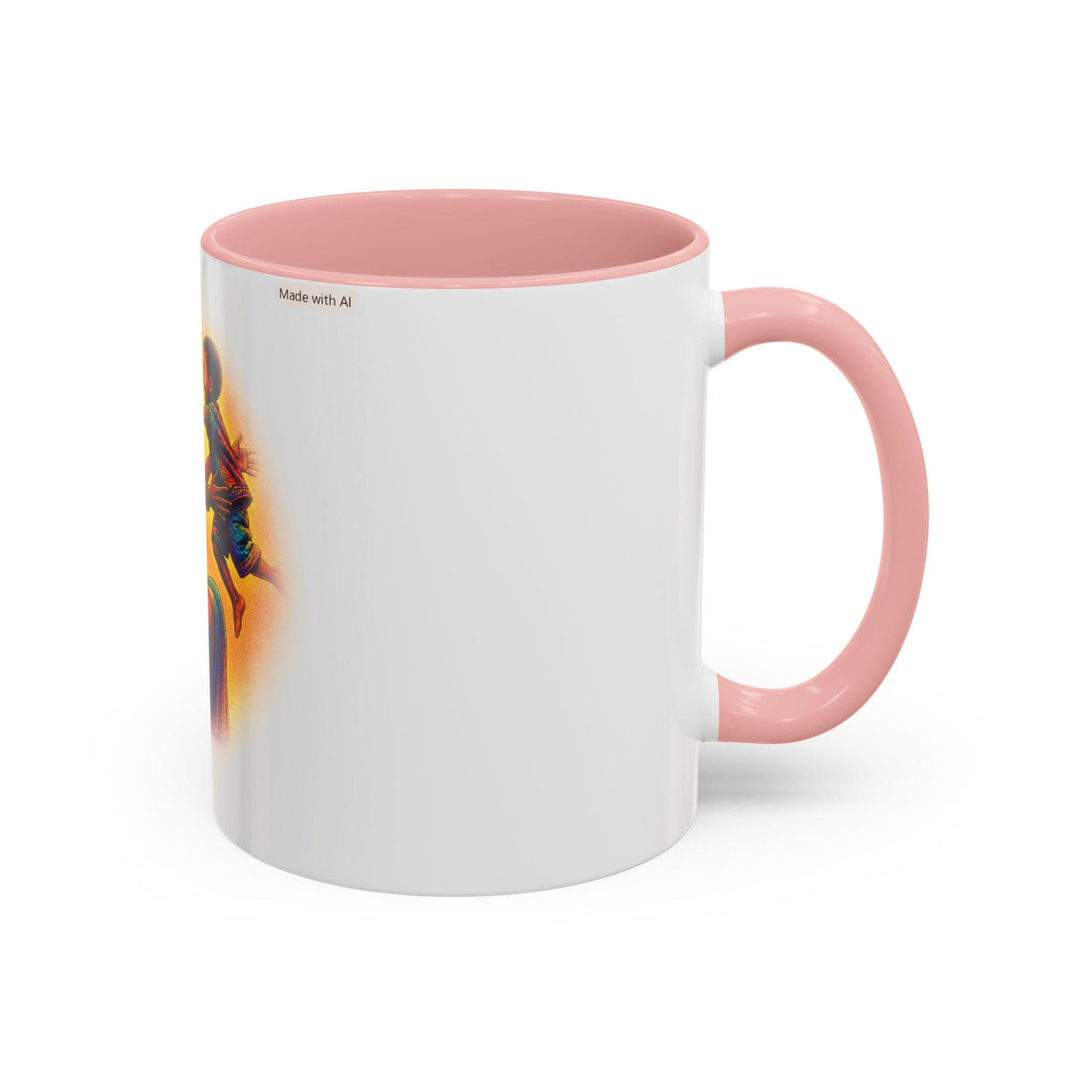 Mother and Child Illustration Accent Coffee Mug | Colorful Afrocentric Art