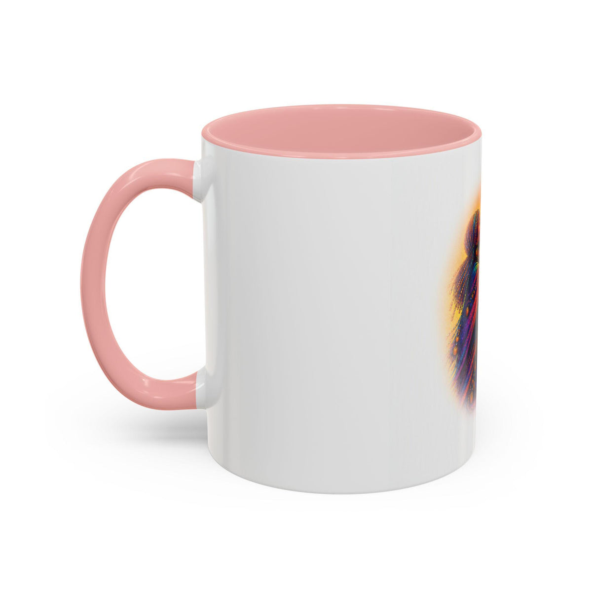 Mother and Child Illustration Accent Coffee Mug | Colorful Afrocentric Art