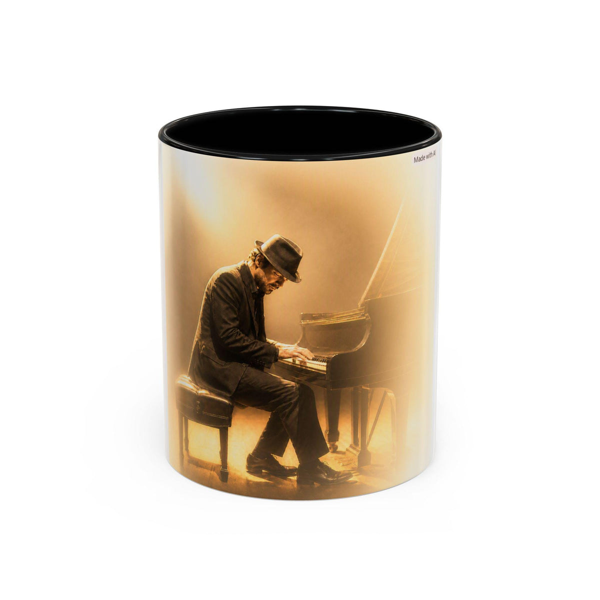 Vintage Jazz Pianist Coffee Mug | Accent 11oz or 15oz