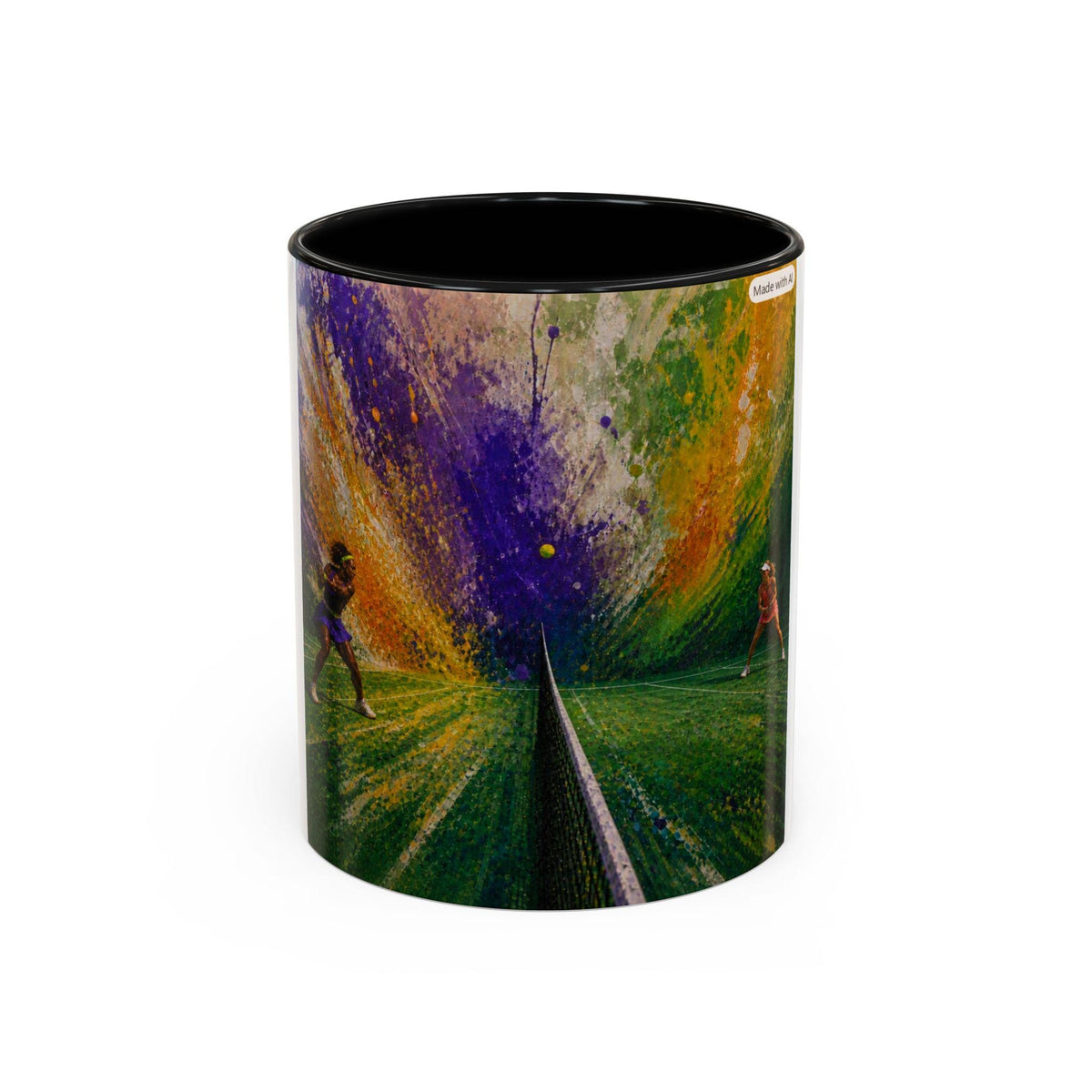 Colorful Abstract Tennis Art Mug | Accent Coffee Mug