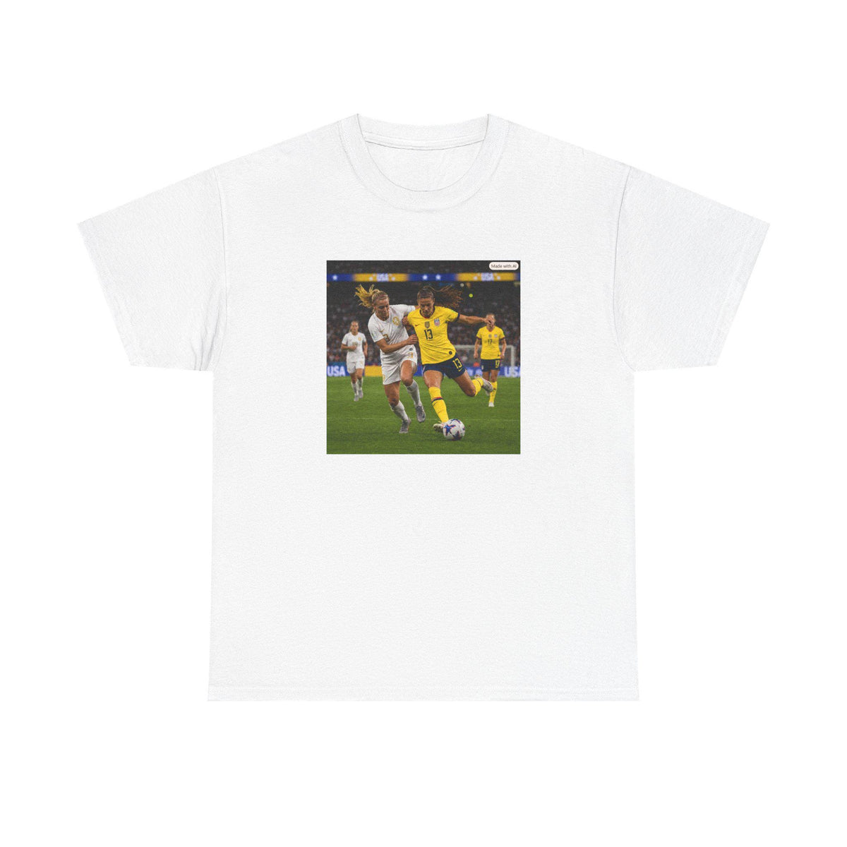 Womans Soccer Player Action Photo Tee | Football Match Photo T-Shirt
