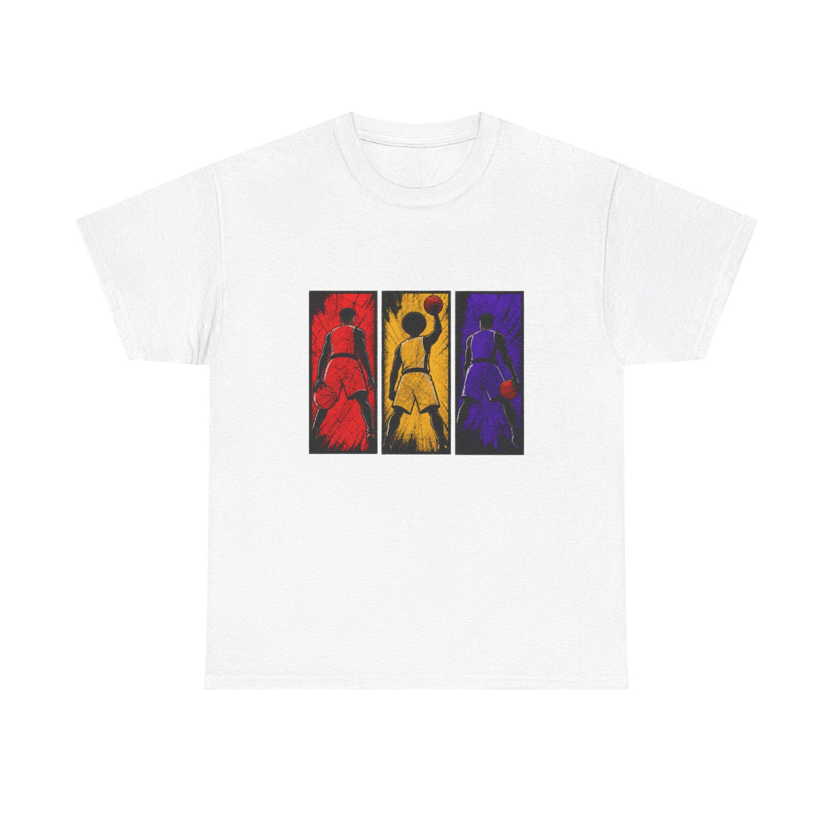 Basket ball Trio Shirt | Colorful Silhouette Tee
