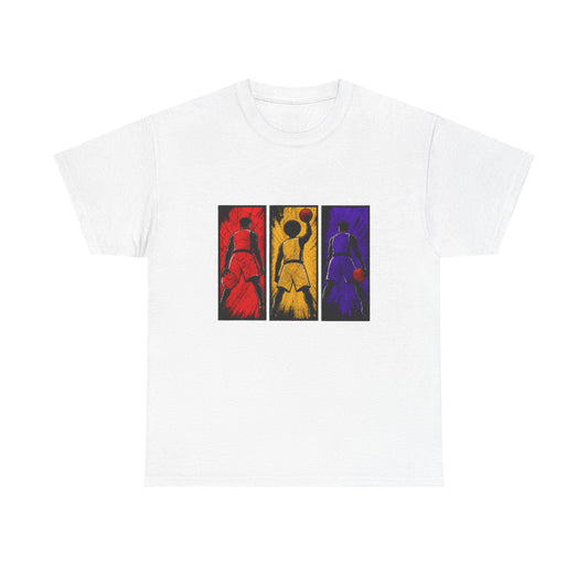 Basket ball Trio Shirt | Colorful Silhouette Tee