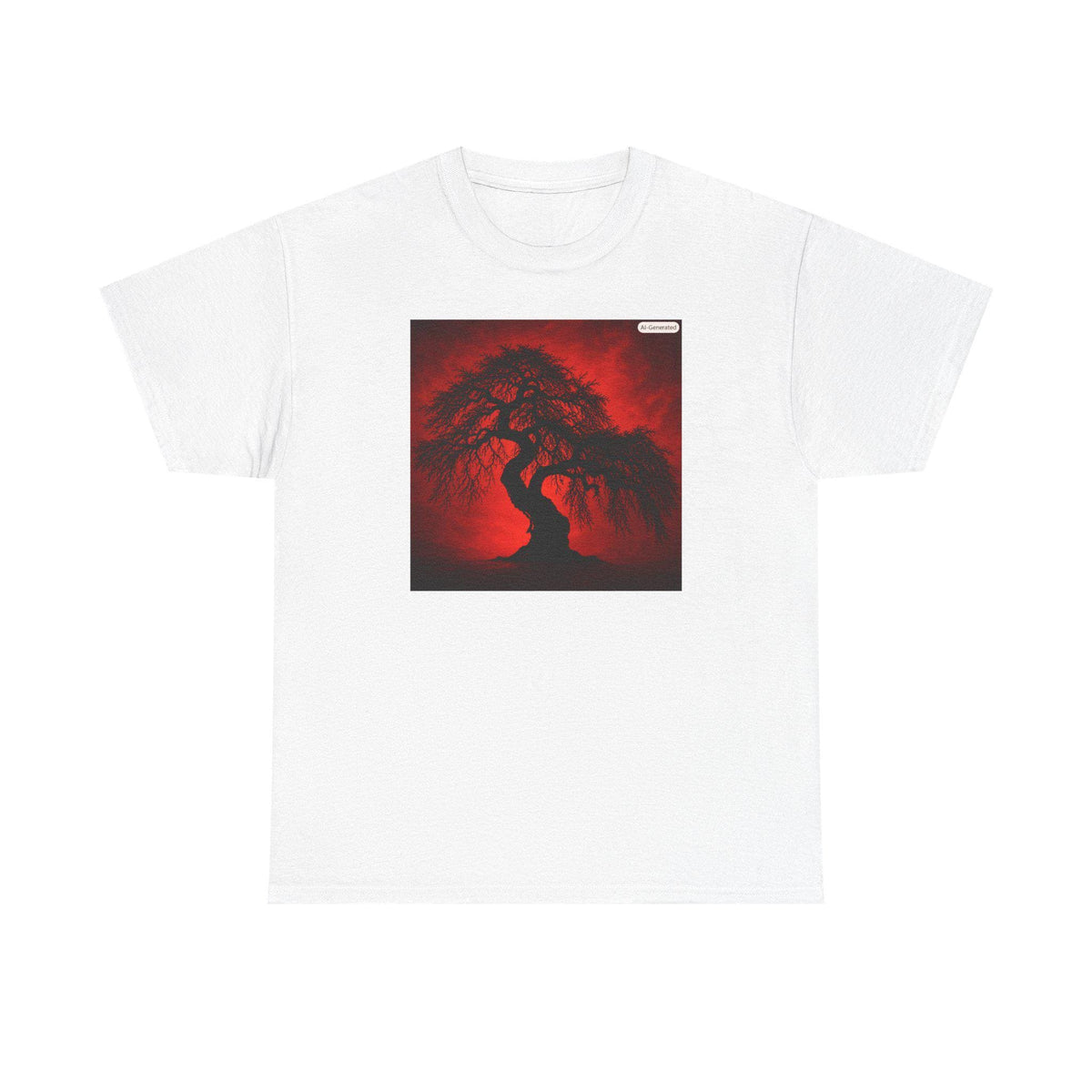 Red Moon Bonsai Tree Tee | Dark Gothic Nature Shirt
