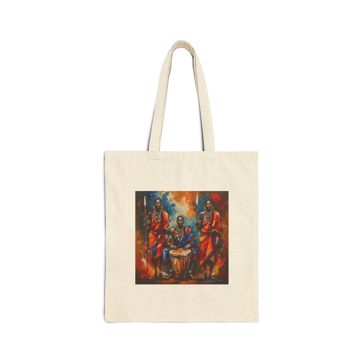 African Drummers Painting Tote Bag