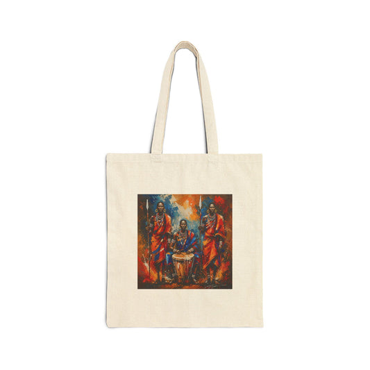 African Drummers Painting Tote Bag