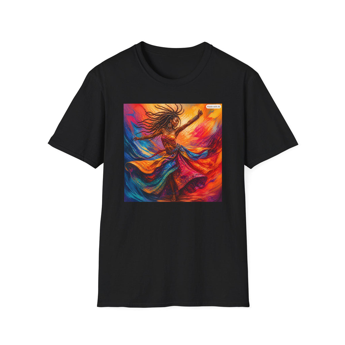 Colorful Dancing Woman T-Shirt | Vibrant Abstract Dance Art
