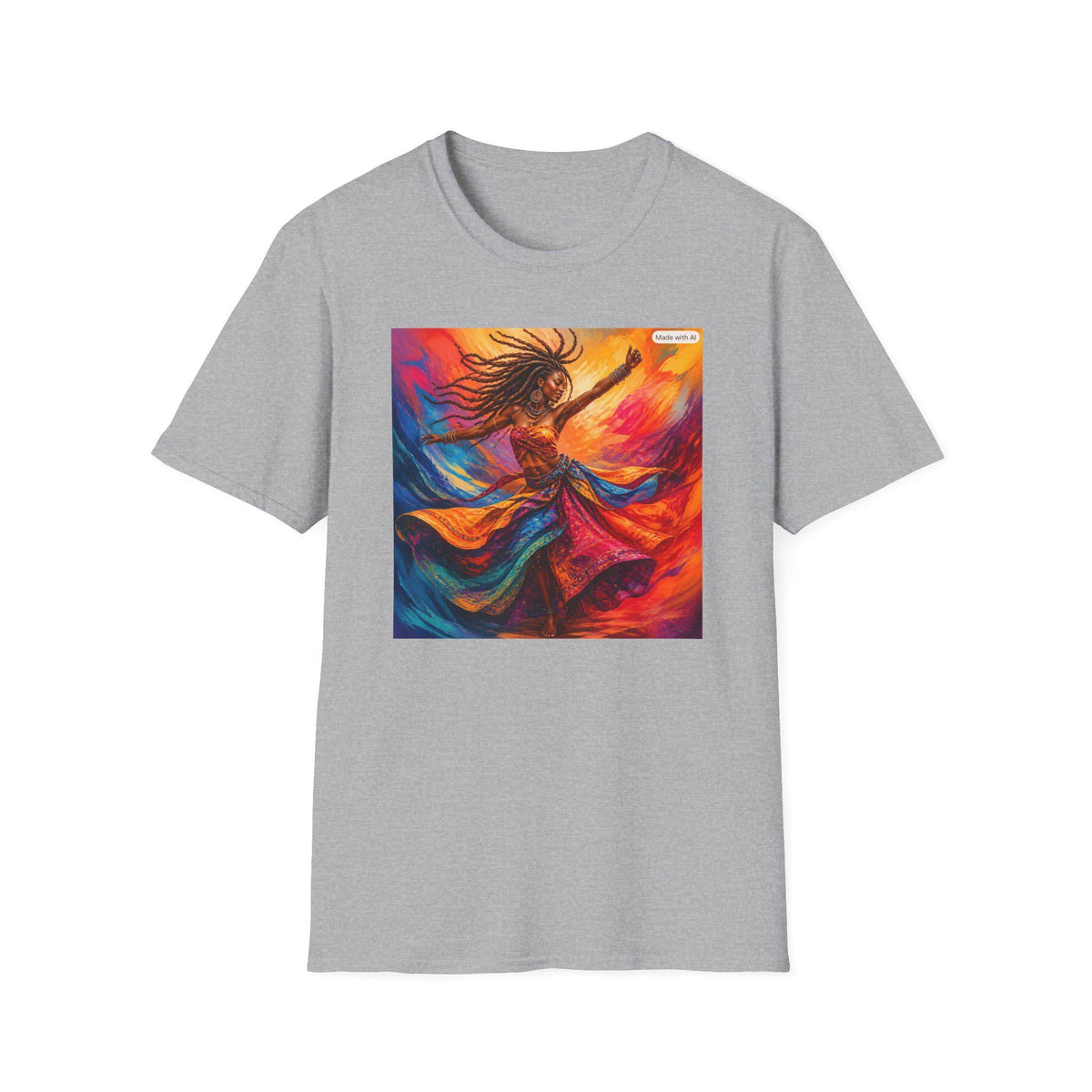 Colorful Dancing Woman T-Shirt | Vibrant Abstract Dance Art