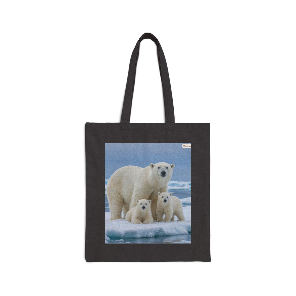 Polar Bear Family Tote Bag | Arctic Wildlife Canvas Tote