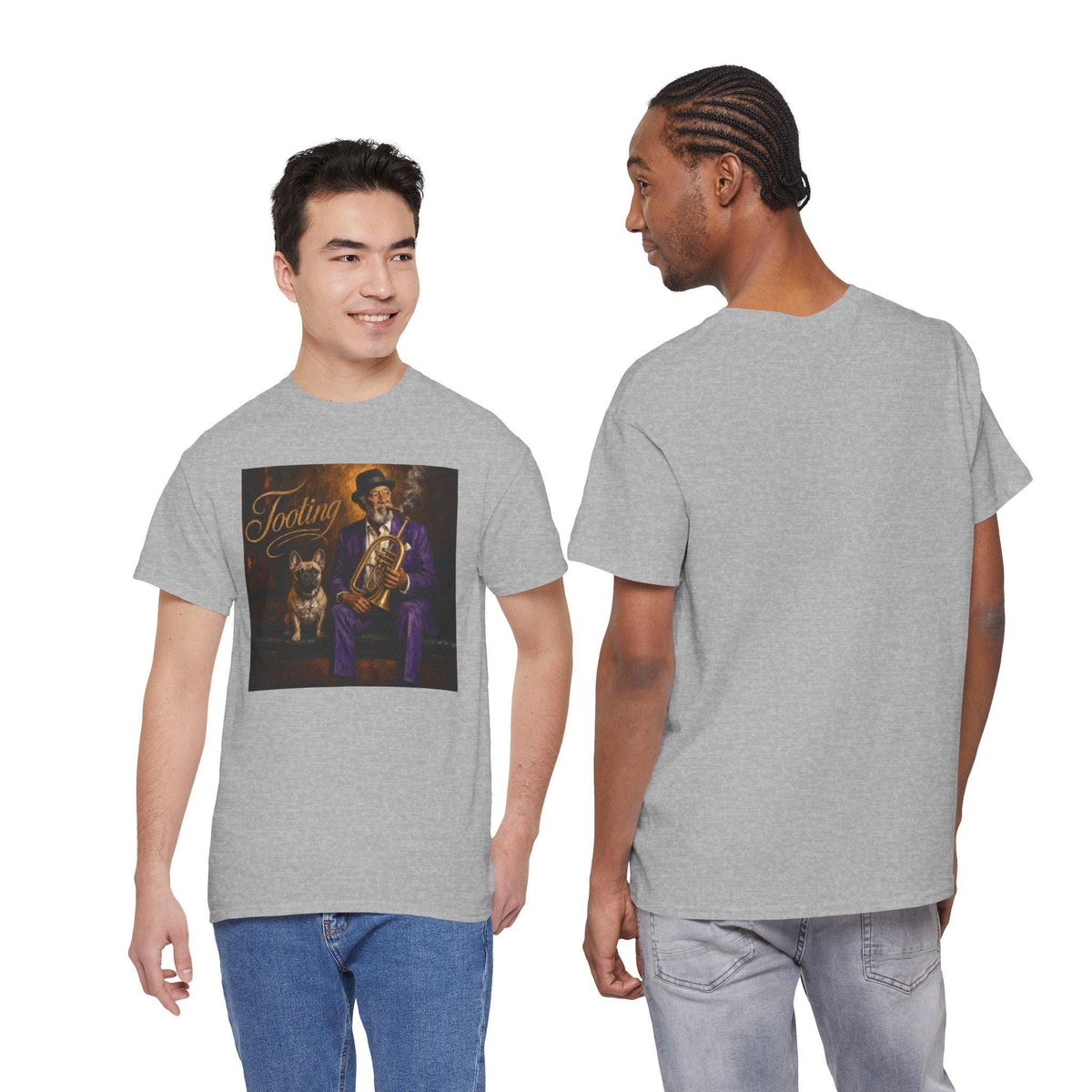 Jazz Musician with Saxophone T-Shirt | Vintage Jazz Art, Dog Companion