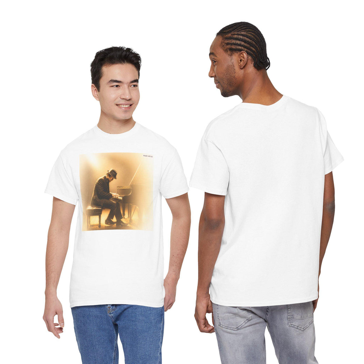 Pianist at Piano T-Shirt | Vintage Music Photo Tee, Musician Graphic Shirt