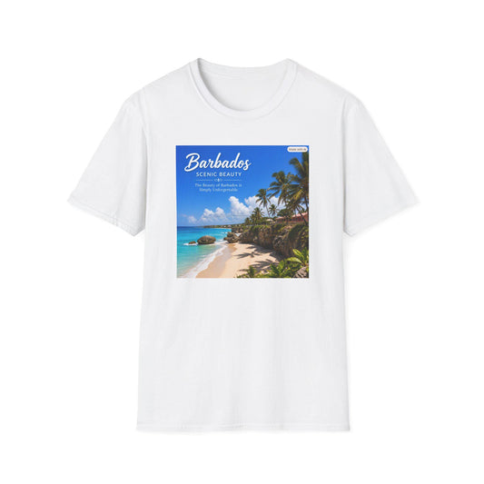 Barbados Scenic Beauty T-Shirt | Tropical Beach Palm Design