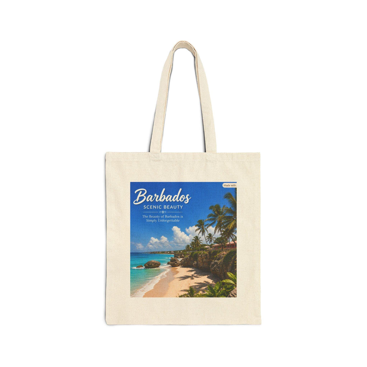 Barbados Beach Photo Tote Bag | Tropical Travel Sunset Canvas Tote