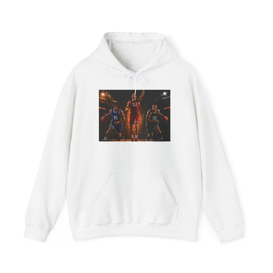 Basketball Players Action Scene Hoodie | Court Game Illustration