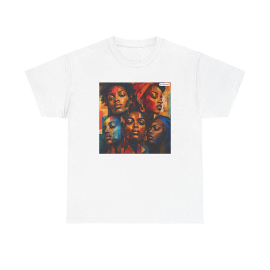 Abstract Afrocentric Faces Tee | Colorful Portrait Collage, Black Art