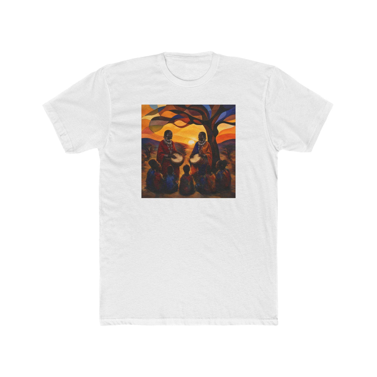 Family Silhouette at Sunset T-Shirt | Tree Meditation Scene