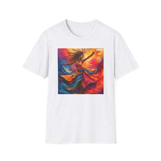 Colorful Dancing Woman T-Shirt | Vibrant Abstract Dance Art